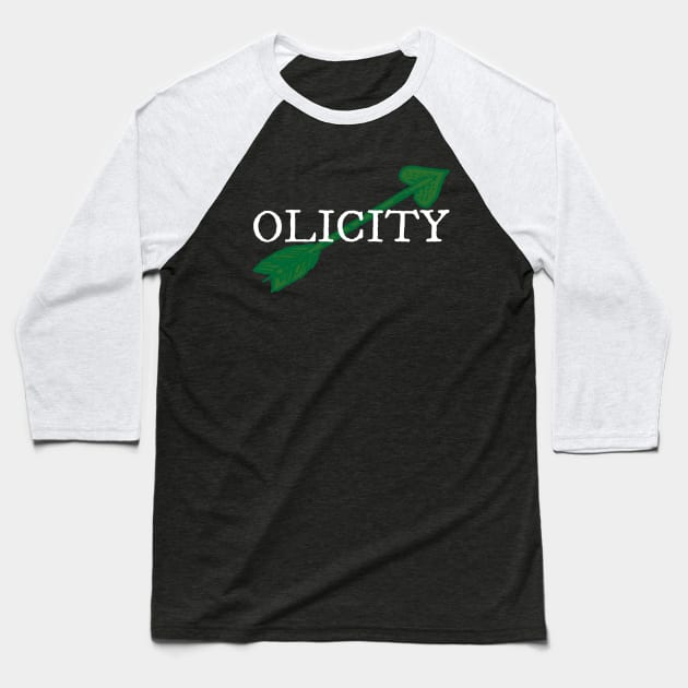 Olicity - Green Heart Arrow Baseball T-Shirt by FangirlFuel